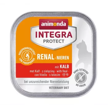 Nassfutter für Katzen animonda Integra Protect Kalb 100 g — für ausgewachsene Katzen, getreide- und sojafrei, bei Futtermittelallergien