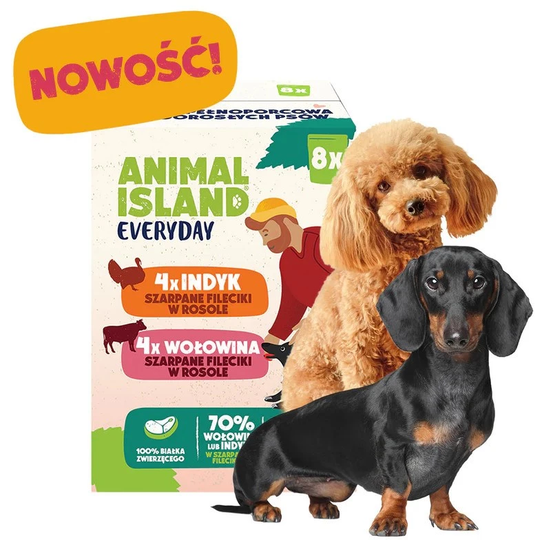 ANIMAL ISLAND Truthahn/Rind Hundefutterbeutel 8x150g