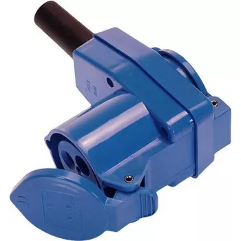 Winkel-CEE-Kupplung 250 V 16 A mit integrierter Schuko-Steckdose AS Schwabe 60474