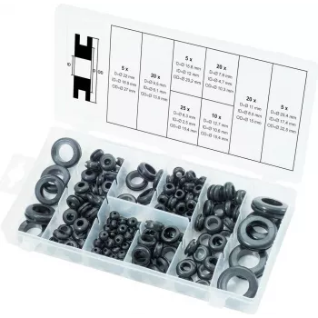 Durchführungstüllen-Set ks tools 970.0050 — 110 Stück, sortierte Größen für Verkleidungs- und Zierleistenbefestigung