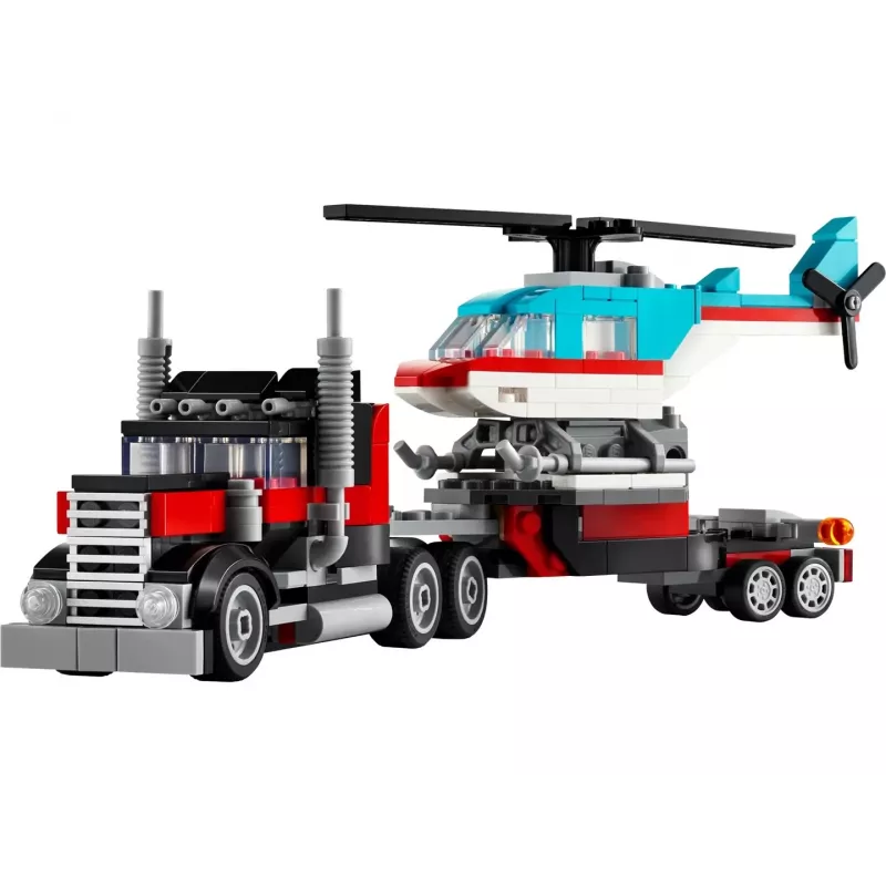 LEGO Creator 2-in-1 Pritschenwagen mit Hubschrauber Set 31146, umbaubares Modell für Kinder
