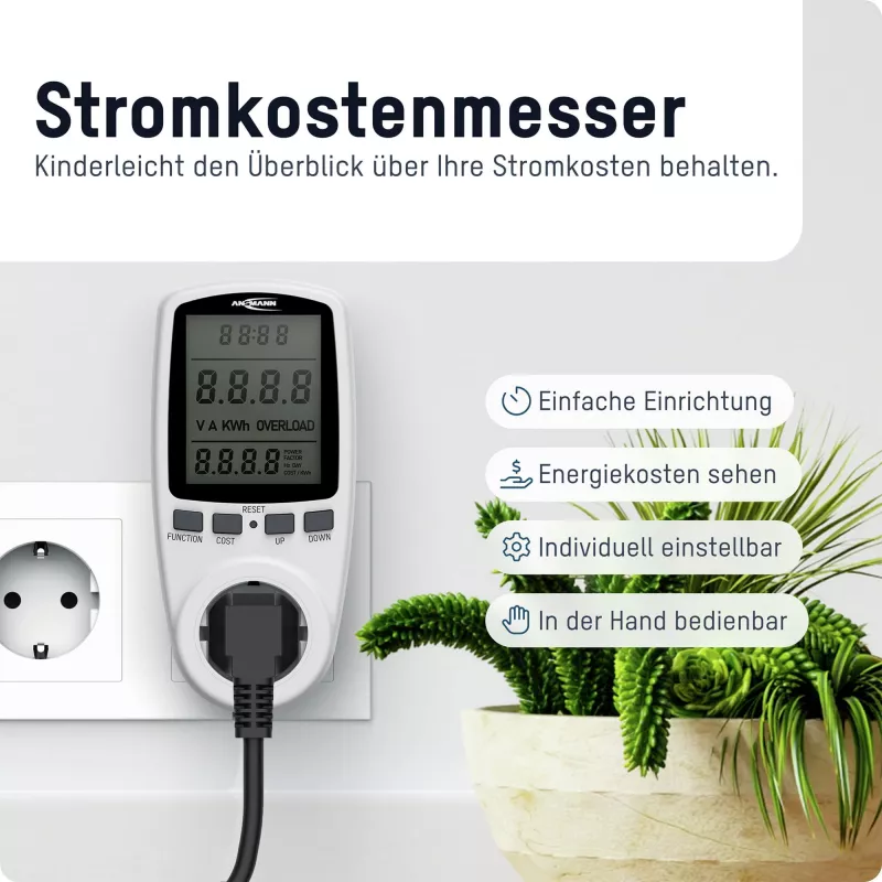 Energiekostenmessgerät ANSMANN APM2 120-0007 mit LCD-Anzeige