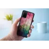 Handyhülle iKins für Samsung Galaxy S20+ — Wasserblumen-Design, schwarz