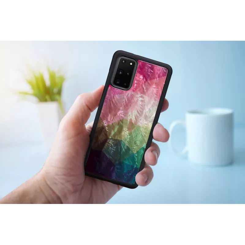Handyhülle iKins für Samsung Galaxy S20+ — Wasserblumen-Design, schwarz