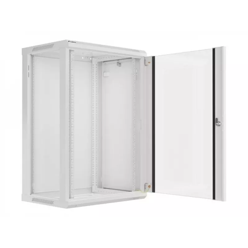 Lanberg wandmontierbarer Installationsschrank 19'' 18U 600x450mm grau (Glatür)