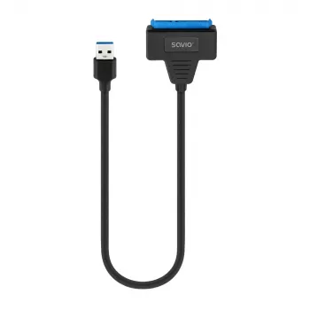 SAVIO SATA auf USB 3.1 Gen 1 Schnittstellenkabel AK-68, SATA-Buchse auf USB-A-Stecker, 5 Gbit/s, 0,25 m, schwarz