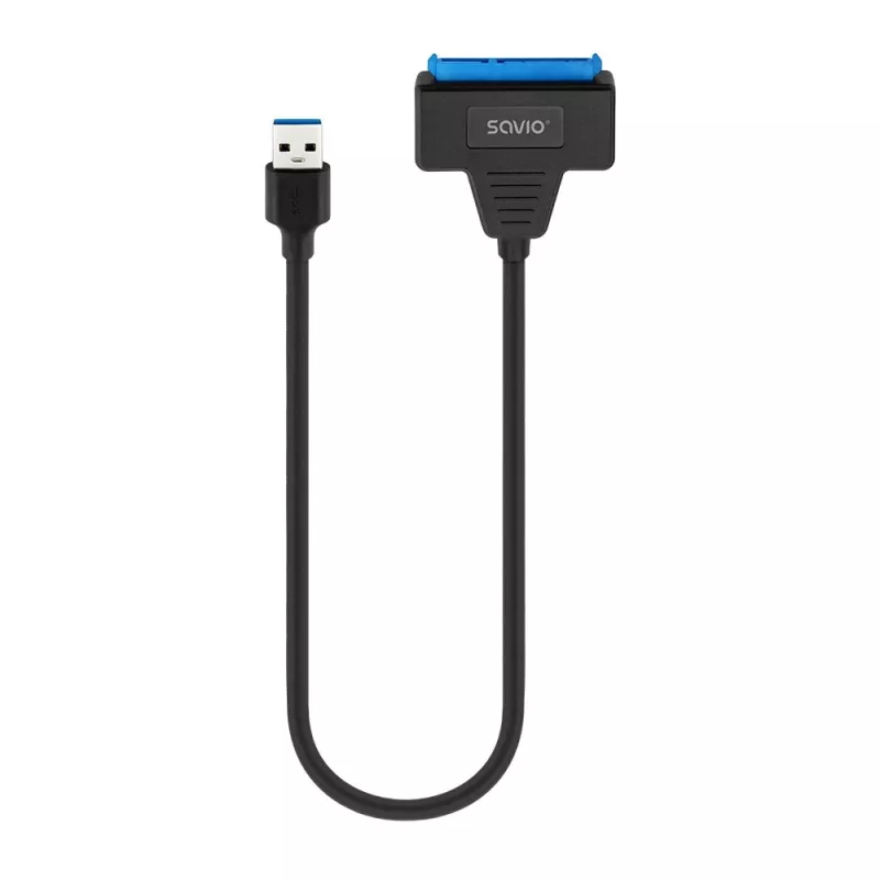 SAVIO SATA auf USB 3.1 Gen 1 Schnittstellenkabel AK-68, SATA-Buchse auf USB-A-Stecker, 5 Gbit/s, 0,25 m, schwarz