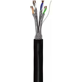 GoobayCat.7 Rohkabel Outdoor-Netzwerkkabel, S/FTP (PiMF), Schwarz (52769)