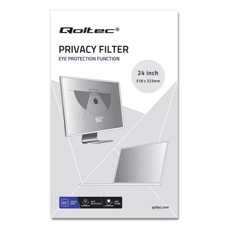 Blickschutzfilter Qoltec 51061 für 61 cm (24 Zoll) Monitor