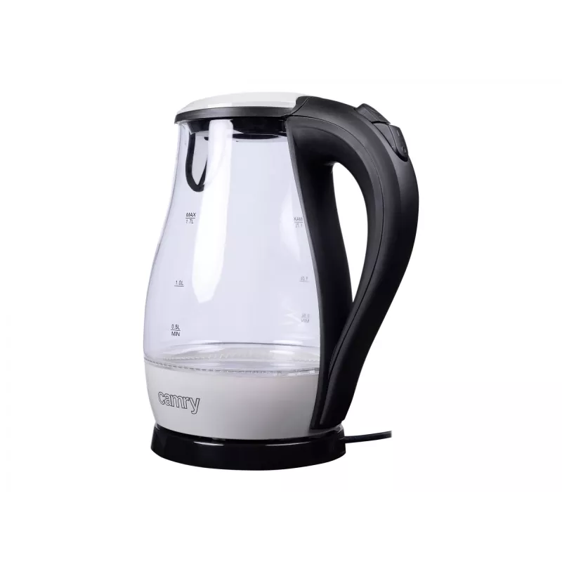 Camry | CR 1251 | Standardkessel | 2000 W | 1,7 L | Glas | 360°-Drehsockel | Glas/Schwarz