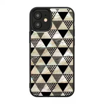 Schutzhülle iKins für Apple iPhone 12 mini, Pyramidenstruktur, schwarz