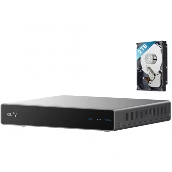Netzwerk-Videorecorder Eufy S4 – 8-Kanal-NVR, 4K (3840x2160), 2 TB HDD, erweiterbar auf 16 TB, Schwarz/Grau