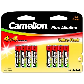Alkaline AAA (LR03) Batterien CAMELION 11044803 — 8er-Pack, Einweg