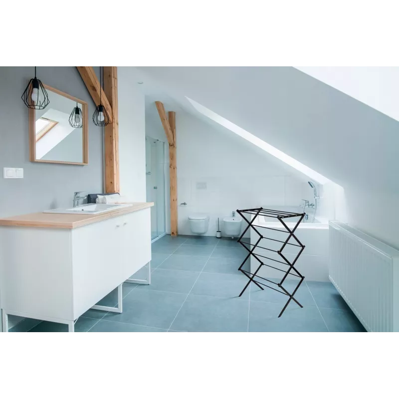 Wäscheständer PROMIS SU111 — vertikaler Indoor-Wäscheständer aus Stahl, 3 m Trockenlänge, 1000 mm Höhe, faltbar