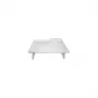 Nachttisch SUNDO 46710 mit Griffen, weißes Styrol-Regal, 530×320×200 mm, 2 Becherhalter, Klappbeine, Flaschenhalter