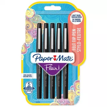 Filzstift Papermate Flair Original Medium Schwarz 5 Stück