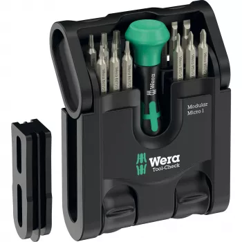 Wera Tool-Check Modular Micro 1 21-teiliges Set — kompaktes Schraubendreher- und Bit-Set