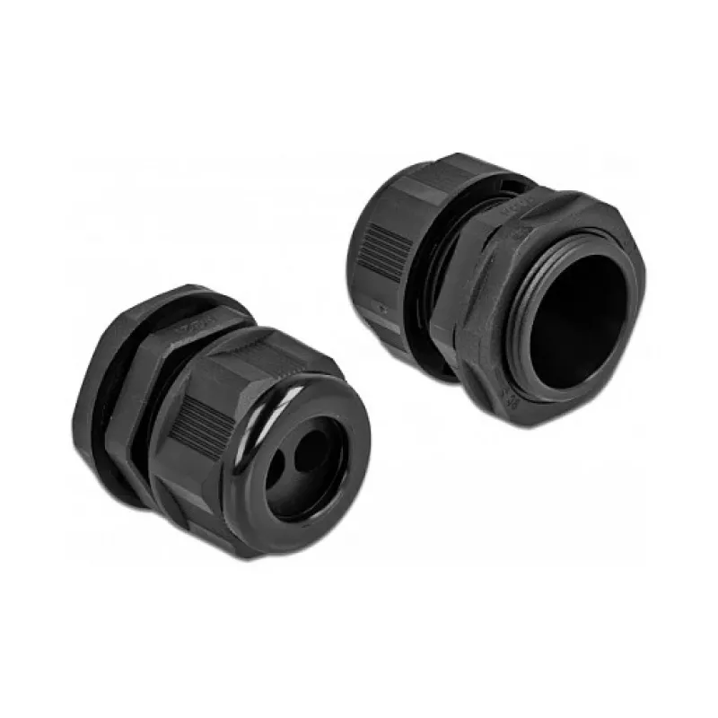 Kabelverschraubung DeLOCK 60371 Schwarz Kunststoff 2 Stk.