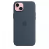 Apple iPhone 15 Plus Silikon Case mit MagSafe - Sturmblau