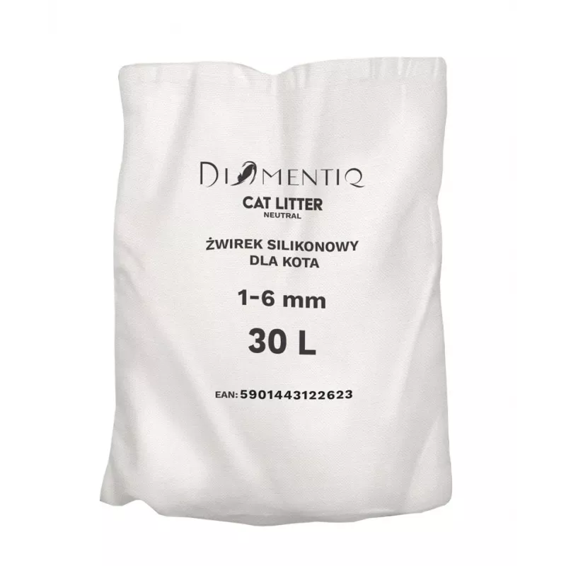 Katzenstreu DIAMENTIQ Neutral klumpende Silikongranulate 30 L — unparfümiert, 1–6 mm