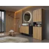 Badezimmer-Hochschrank Top e Shop NEL 1K DK ANT/ART KP – Graphit/Eiche, freistehend, 5 Einlegeböden, 600×300×1740 mm