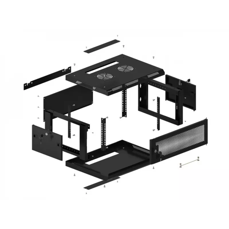 Lanberg WF01-6404-23B Rack-Schrank 4U Wandmontage Schwarz