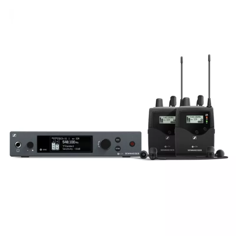 Sennheiser EW IEM G4-twin-A1 - Audio-Feedback-Set mit zwei Empfängern (Bühnenmonitoring) 470-516 MHz