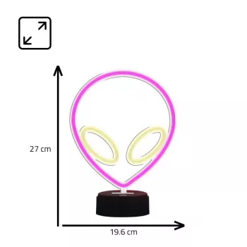 Tischleuchte MANTA SNL86PK Style Neon Lights UFO Pink – dekorative Neon-Lampe in Pink