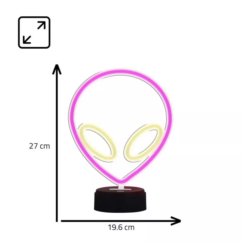 Tischleuchte MANTA SNL86PK Style Neon Lights UFO Pink – dekorative Neon-Lampe in Pink