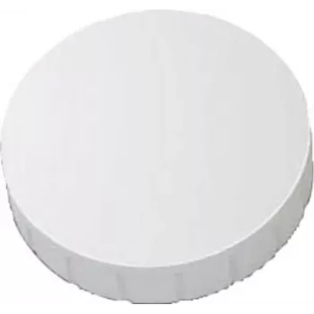 MAUL HEBEL Solidmagnet, Haftkraft: 0,8 kg, Weiß, Runder Magnet: Durchmesser 32 x (H)8,5 mm, aus bruchsicherem Material (61632-02)