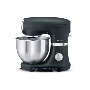 Küchenmaschine Severin KM 3898 1000 W 5,5 L Schwarz Gebürsteter Stahl Silber
