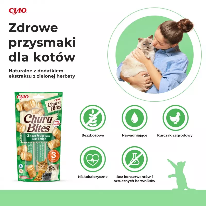 INABA Churu Bites Tuna mit Huhn - Katzensnacks - 3x10 g