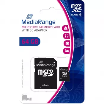 Speicherkarte MediaRange 64GB MicroSDXC Class 10 MR955
