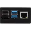 Aluminiumgehäuse für Raspberry Pi 4 B von JYT, Modell RB-AlucaseP4+01B, schwarze Ausführung