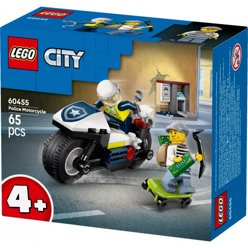 LEGO City Polizei-Motorradjagd Set 60455 — 65 Teile, 2 Minifiguren, ab 4 Jahren