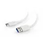 KABEL USB-C AUF USB3 0.1M WEISS/CCP-USB3-AMCM-W-0.1M GEMBIRD