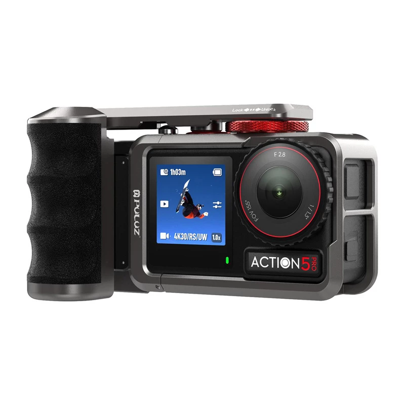 Metall-Schutzhülle mit Puluz-Griff für DJI Osmo Action 5 Pro / Action 4 / Action 3