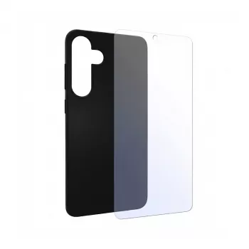 PEDEA Weiche TPU-Hülle Samsung Galaxy S24 5G, schwarz + Displayschutzfolie (SET-11160961)