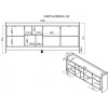 Cama PORTO 3D Kommode 190x38x77 Eiche/schwarz
