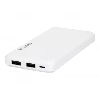 Tragbares Ladegerät Powerbank BLOW PB10A 10000mAh (37Wh), 2x USB-A-Ausgänge, 22,5W gesamt, Micro-USB-Eingang, Polymer-Akku