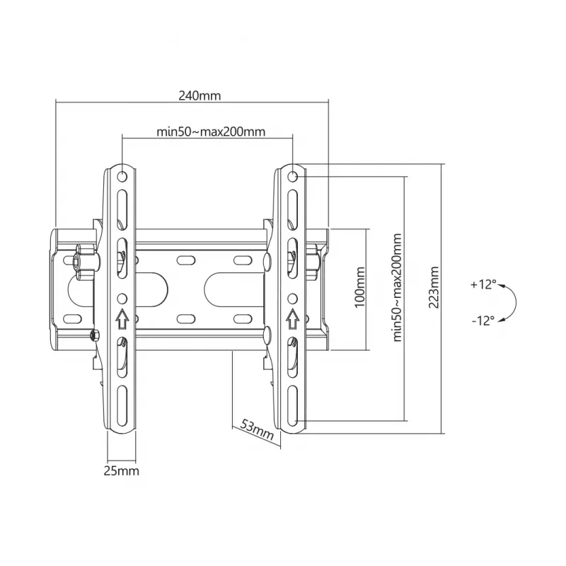 SBOX PLB-2522T-2 neigbare TV-Wandhalterung für 23–43 Zoll (23–43 kg) VESA 200×200