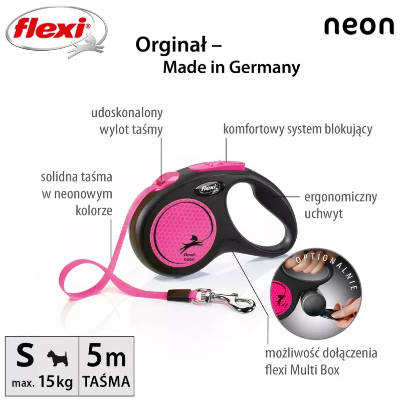 Flexi New Neon S 5 m Hunde-Automatikleine
