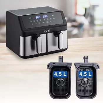 IDEAL fettfreie Fritteuse, doppelt horizontal 9L, 8 Funktionen - einschließlich Lebensmitteltrocknung