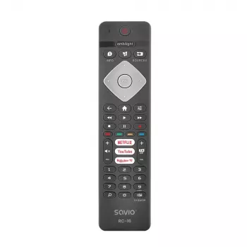 SAVIO RC-16 IR-Fernbedienung für TV-Tuner / Set-Top-Box, 20 Geräte, 10 m Reichweite, schwarz