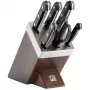 Messer- und Besteckblockset ZWILLING Gourmet 7-tlg. — Klingen aus Edelstahl, Kunststoffgriffe, enthält Koch-, Tranchier-, Brot-, Schäl- und Universalmesser, Küchenschere