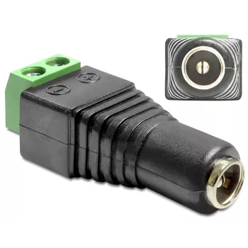 Kabel-Adapter DeLOCK 65485 DC 2,5 x 5,5 mm 2p Schwarz Grün