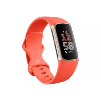 Charge 6 | Fitness-Tracker | NFC | Armband - Koralle; Gehäuse - Champagner-Gold Aluminium
