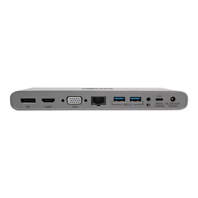 Eaton Tripp Lite USB-C Dock, Triple Display - 4K HDMI/DisplayPort, VGA, USB 3.2 Gen 1, USB-A/USB-C Hub, GbE, 100W PD Charging, International Power Cables - Dockingstation - USB-C