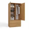 Topeshop SZAFA MALWA ART bedroom wardrobe/closet 5 shelves 2 Tür(s) Eiche