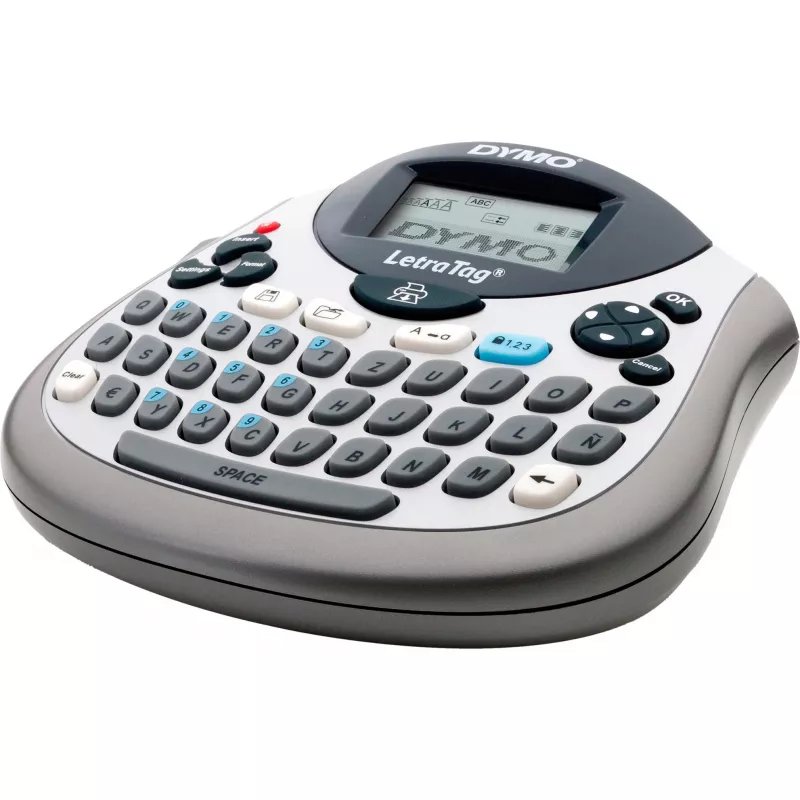 Etikettendrucker Dymo LetraTag LT-100T mit QWERTZ-Tastatur, tragbarer Thermo-Etikettendrucker